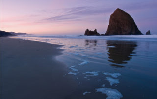 Haystack Sunrise Bubbles on the oregon coast