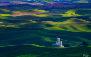 Grain silo in wheat fields in Palouse Washington
