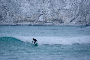 Surfing ocean Norway