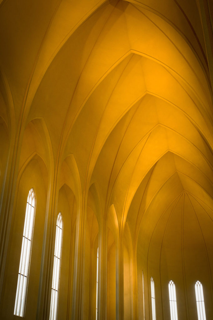 Hallgrimskirkja Church ceiling reykjavik Iceland