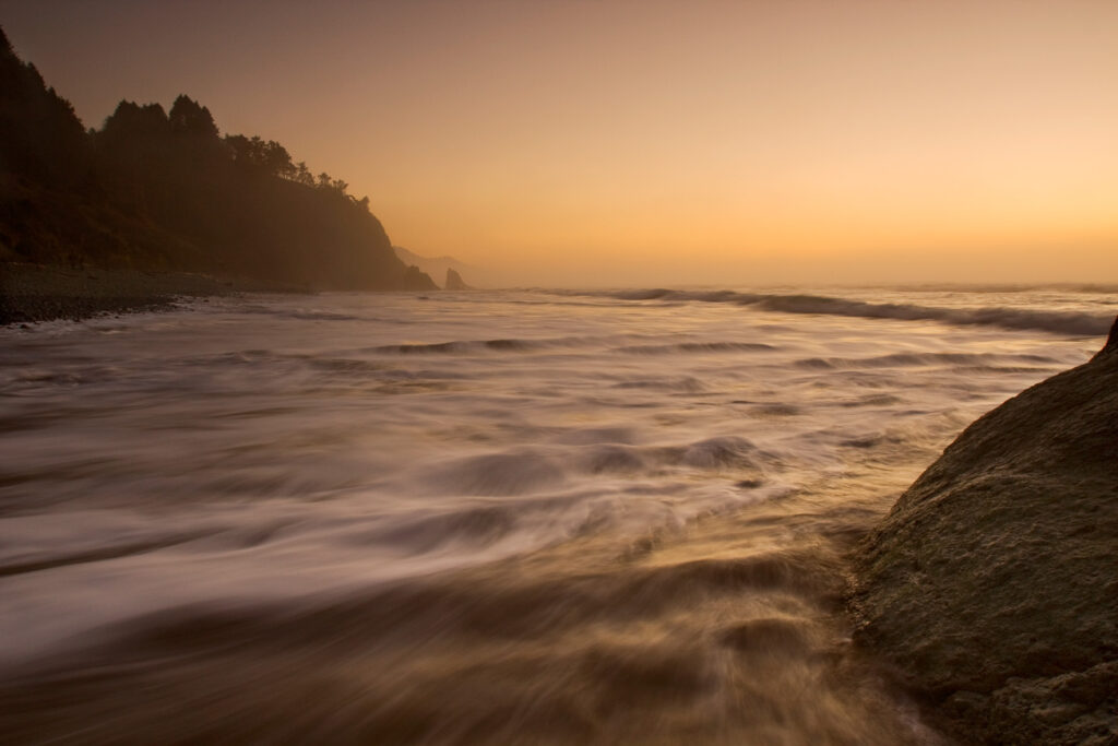 Sunset along Pacific Ocean in Oregon