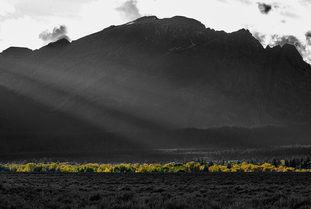 sunset in grand teton national park