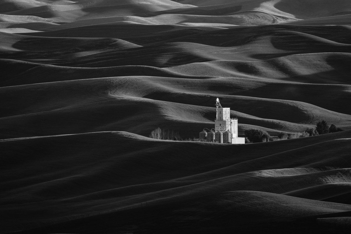 Grain silo in the palouse