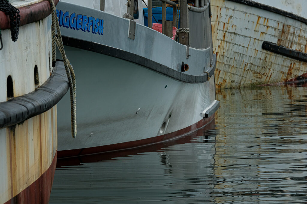 3 boats tied up at the pier in Newport Oregon