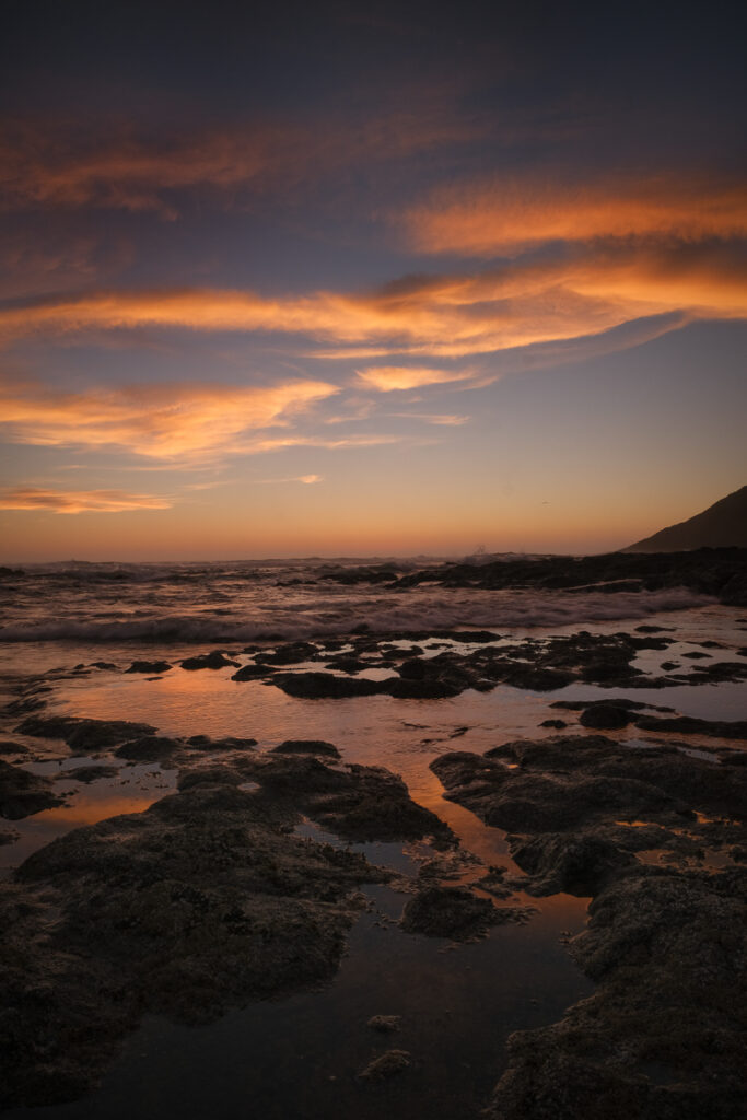 Colorful sunset along the Oregon Coast