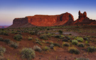 Desert scene in Monument Valley Hunts Mesa